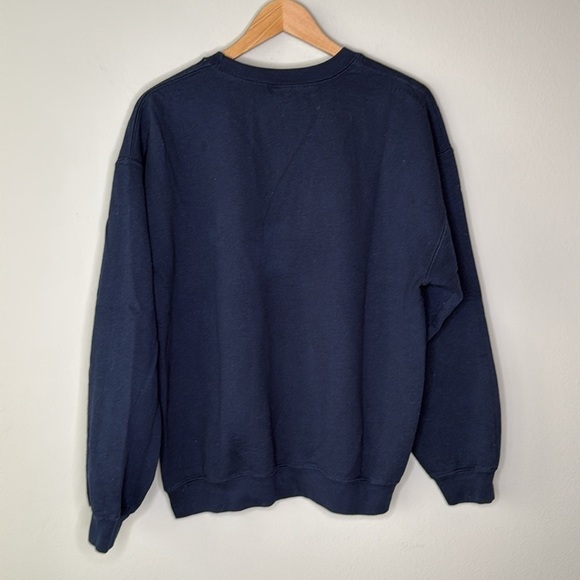 Gildan Line Art Head in a Book Crew Neck Sweatshirt in Navy Size Large - Picture 2 of 4